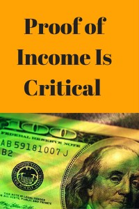 Proof of Income Is Critical